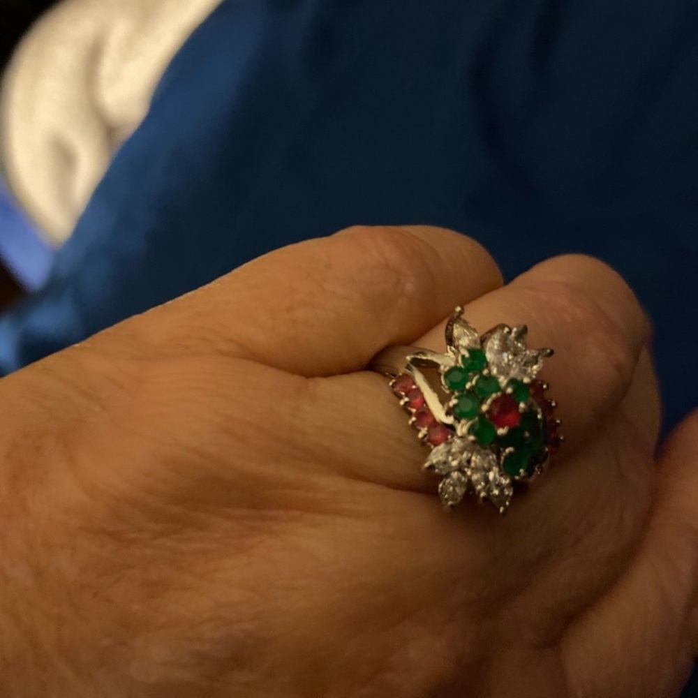 NWT beautiful faux ruby , emerald and CZ